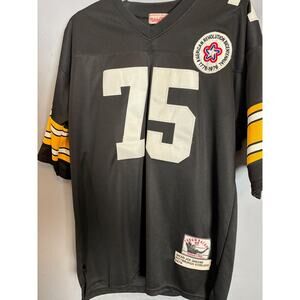 Mitchell & Ness Joe Greene 1975 Steelers Throwback Jersey Men’s Size 52 Black#75